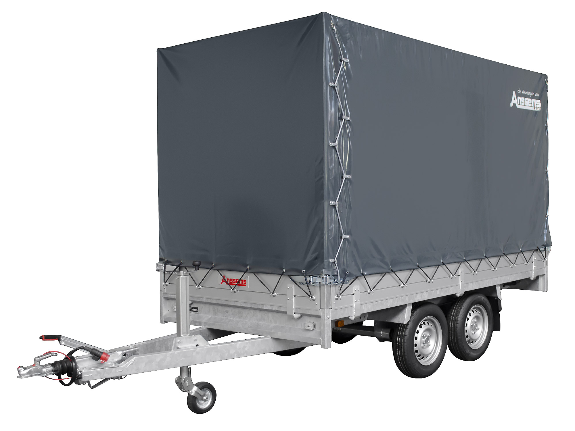 Anssems PKW Anhänger Hochlader Alu 2000 kg, Ladefläche 4,05 x 1,78 m mit Aktionsplane 1,80m