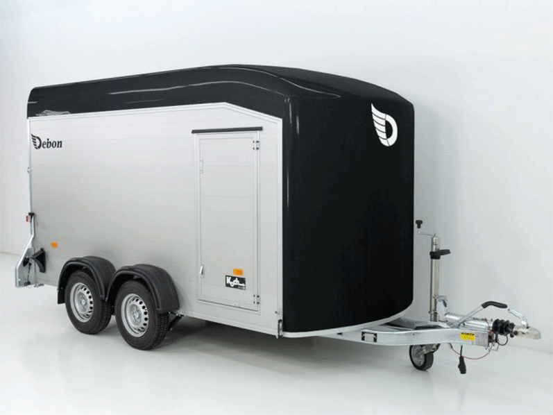 ANAHANGERFE.png Debon Kofferanhänger Cargo C700 179×378 H201 2,6t|Alu|Polybug|Tür|schwarz – Image 1