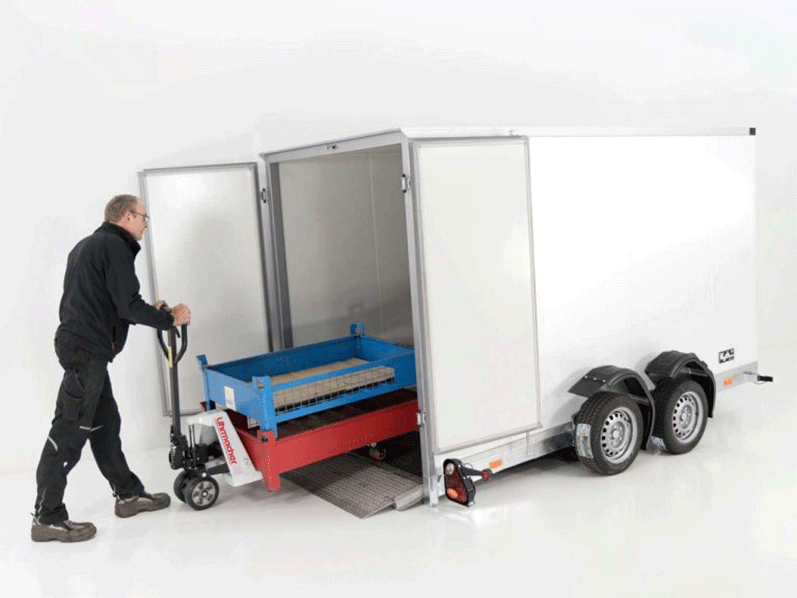 ANHANGERPOFER.png Koffer-Absenkanhänger 157x344cm Höhe:190cm 2,7t|weiß-Neu – Image 1